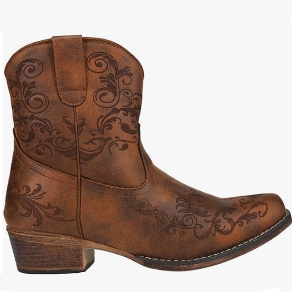 Roper Shoes - Roper Short Stuff Embroidery Round Toe Western Boot sz7